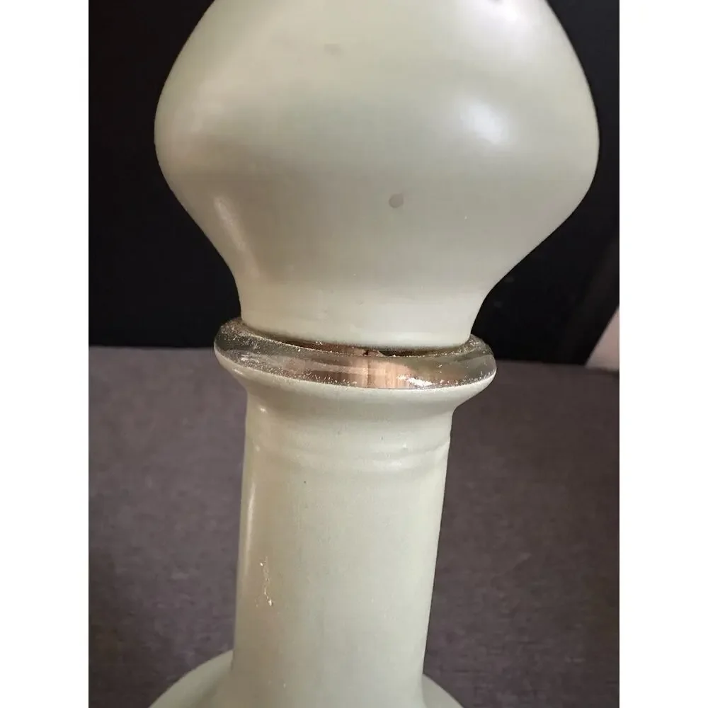 Vintage Old Fitzgerald Stitzel Weller Green Glass Bourbon Decanter Lion Crests